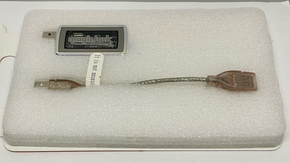 Magic Jack A921 Phone System USB Phone Jack Long Distance Calling Open Box Clear