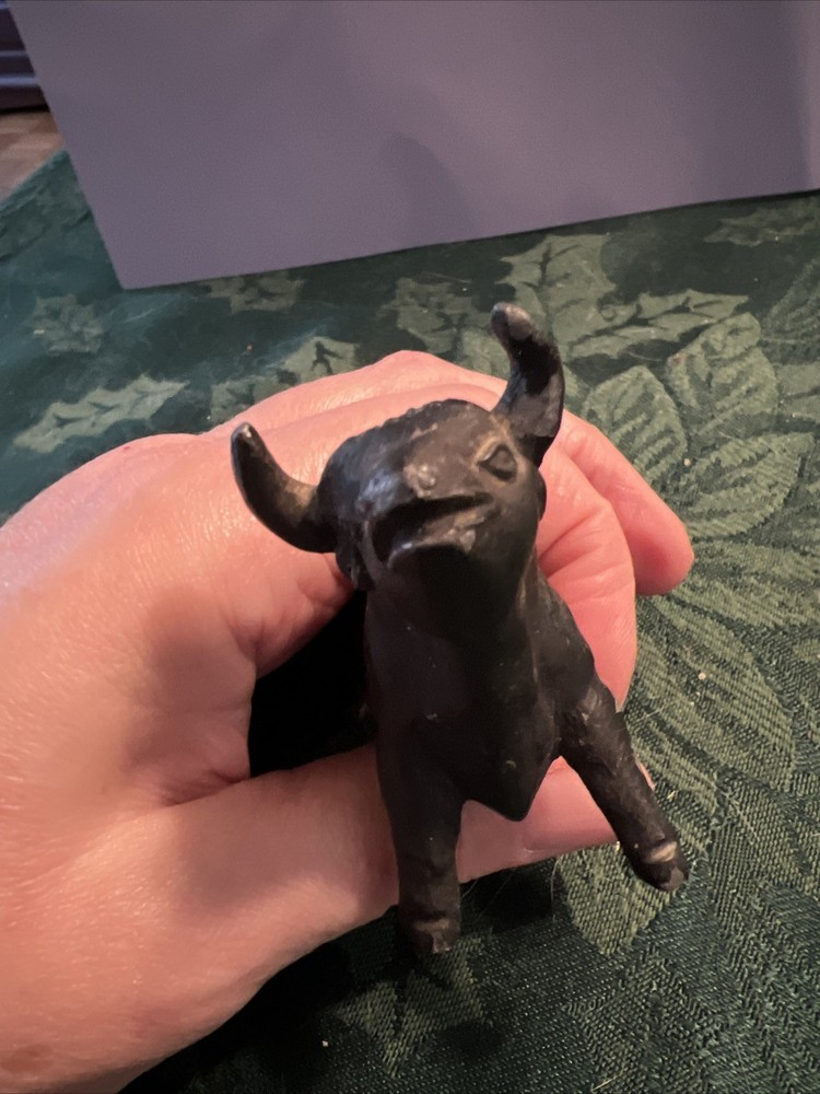 Vtg Die Cast Bull Shaped Pyrogenic Holder