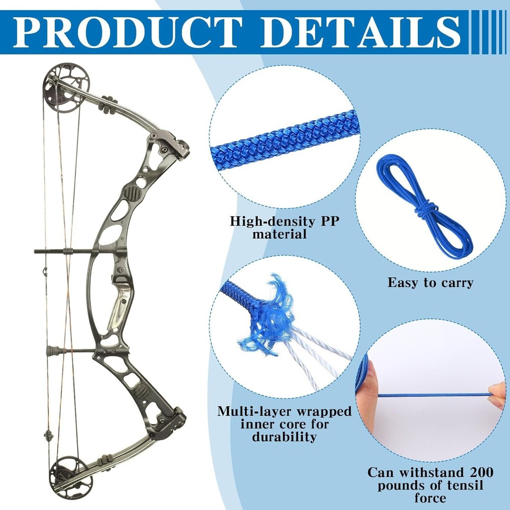 Archery D Loop Ropes Set of 8 for Compound Bow String and Release Knots