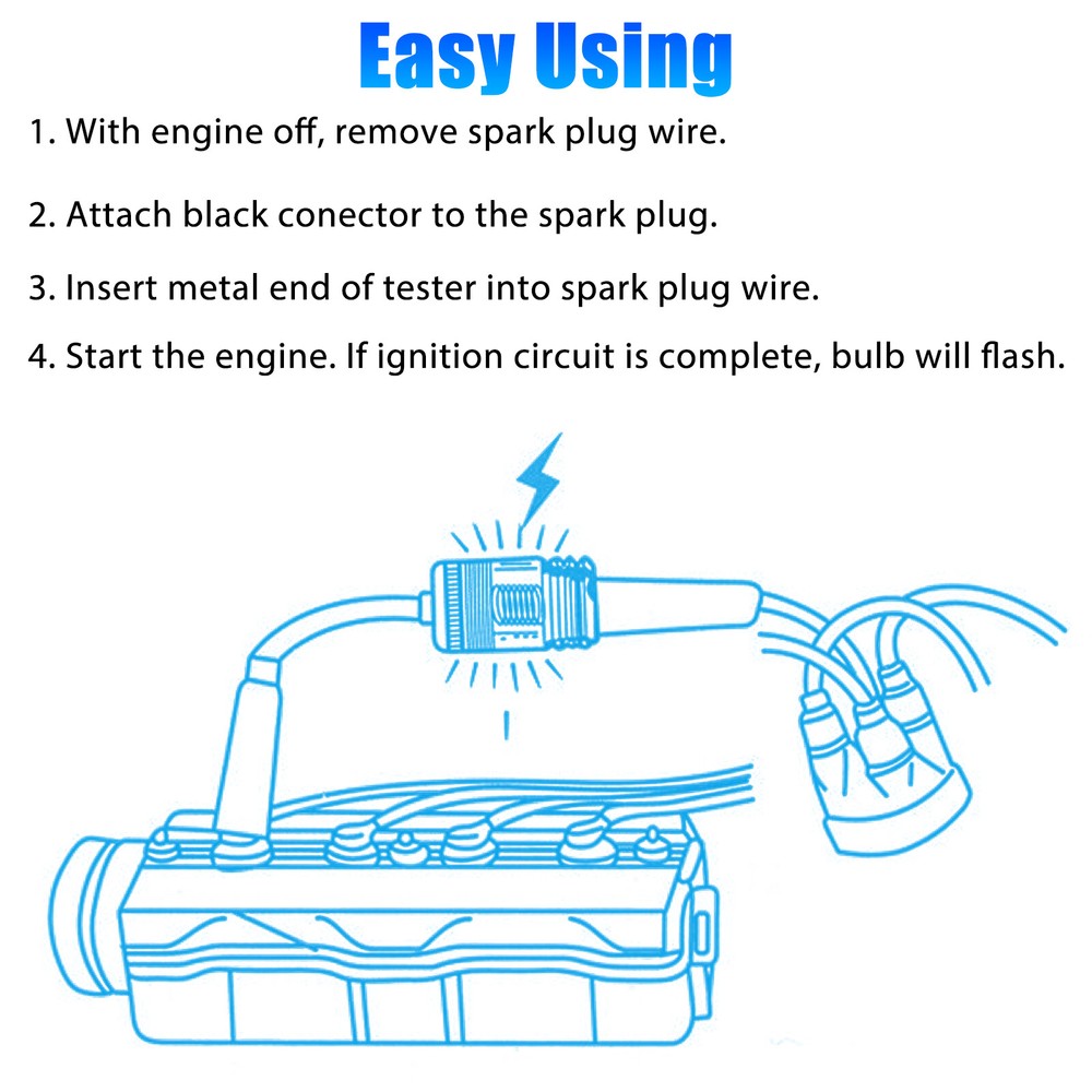 Spark Plug Tester Ignition System Coil Engine Auto In Line Diagnostic Test Tools