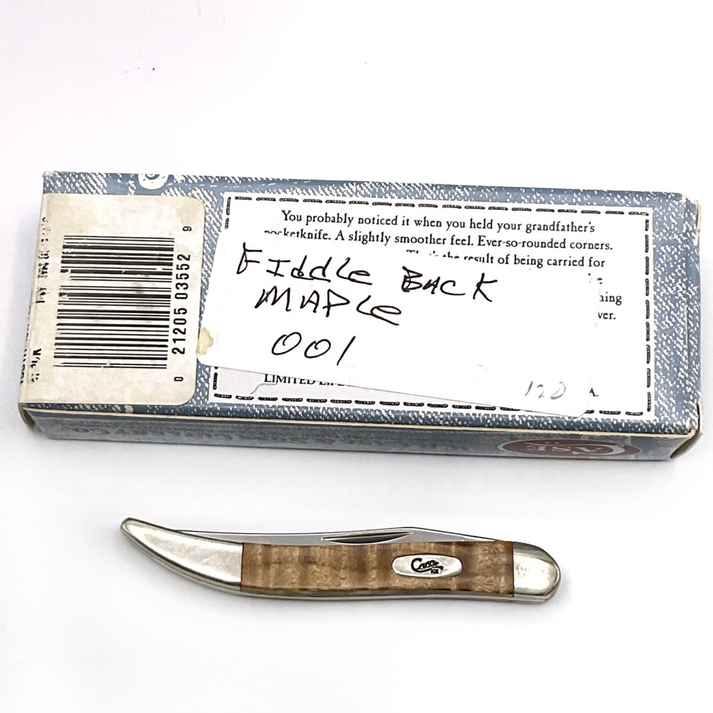Case XX Texas Toothpick Custom Handle Fiddleback Maple #001