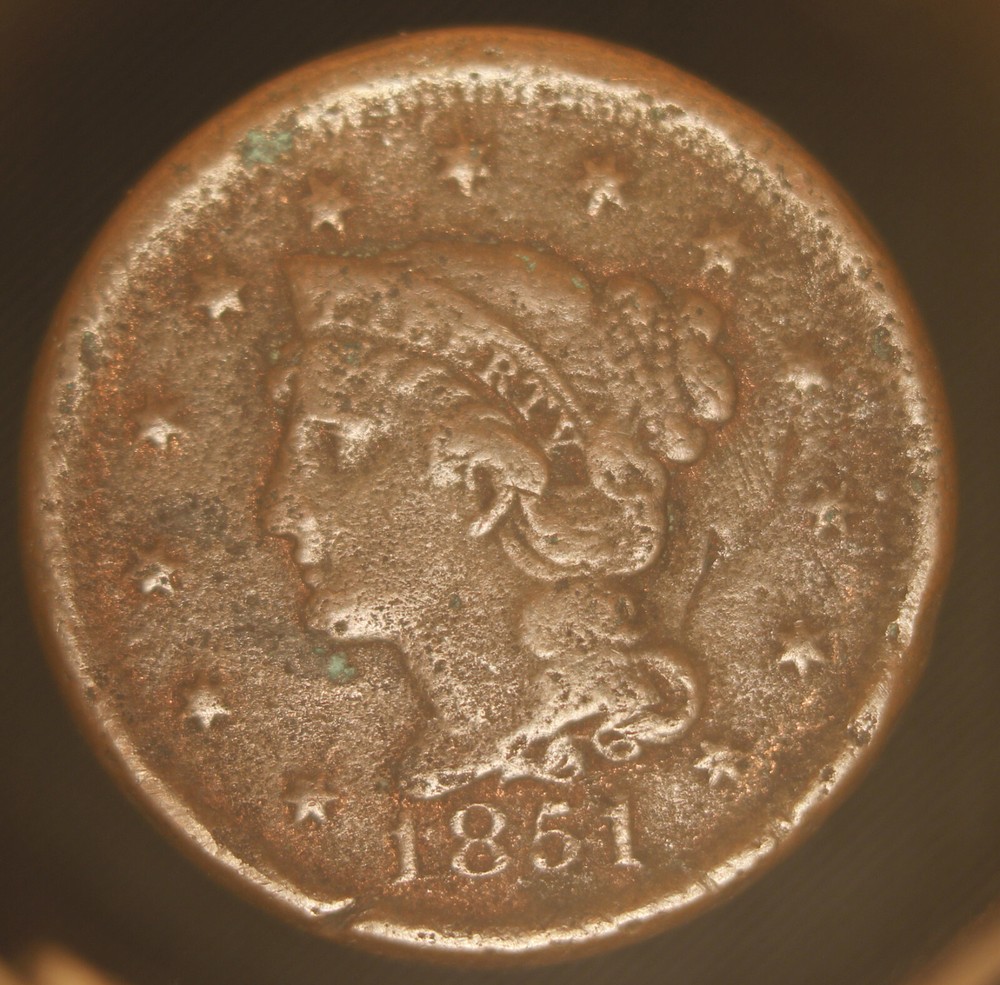 1851 Large Cent, Normal Date