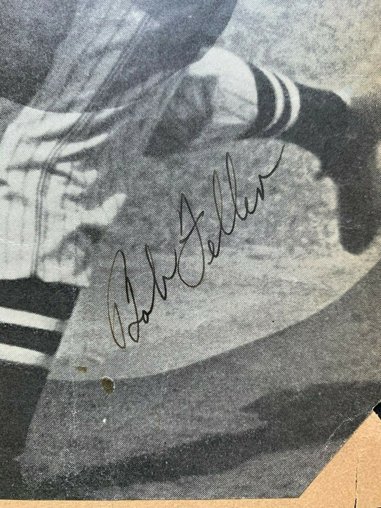 Small image signed by baseball player BOB FELLER, with COA
