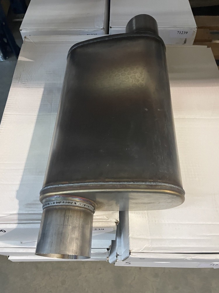 Rush Performance Perforated 3” Offset Inlet And Outlet Muffler Straight Through