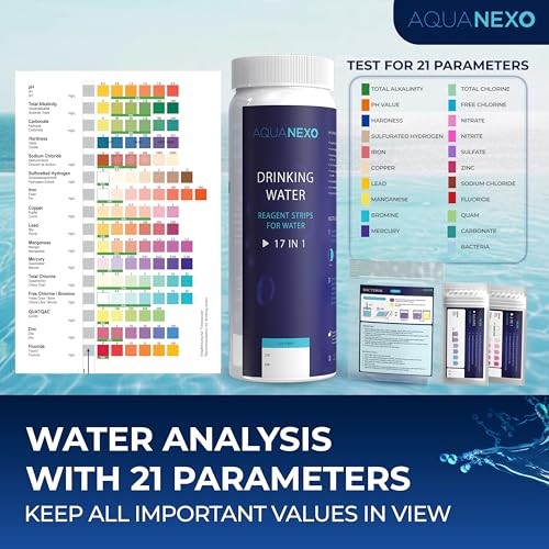 21 Parameters, 125 + 20 Drinking Water Test Strips + 2 x Coliform Bacteria