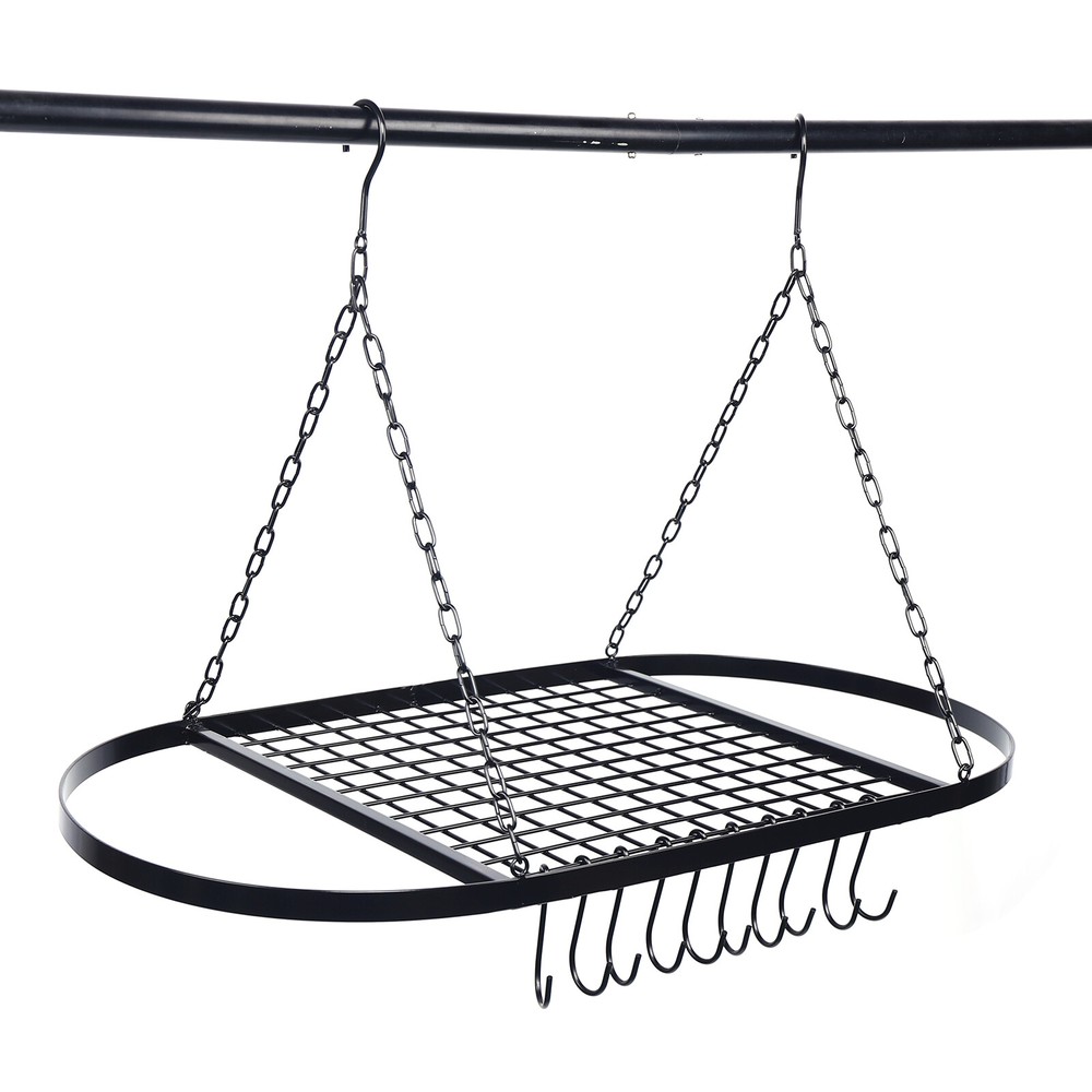 Hanging Pot Holder Pan Hanger Iron Kitchen Rack Cookware Storage Shelf Organizer