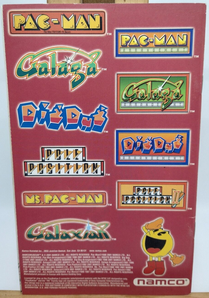 Namco Museum PS2 MANUAL ONLY Authentic