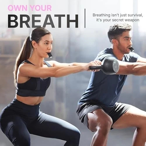 Portable Compact Lung Trainer Exercise Device with High Grade Silicone, Pink
