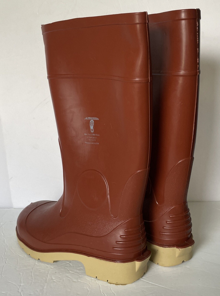 PROCESSOR Work Safety Tunnel System Steel Toe/Shank Cap Pull On Work Boots US 10