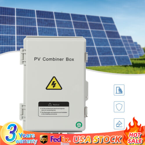 4String Solar PV Combiner Box 63A Circuit Breaker Solar Panel System Waterproof