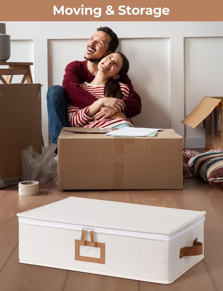 China Storage Container, Stackable Mug Storage Box with Dividers, Stemware St...