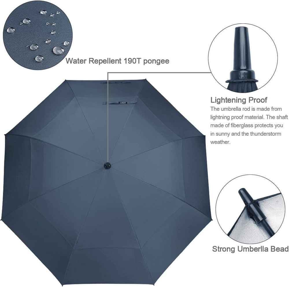 54/62/68 Inch Extra Large Windproof Golf Umbrella UV Protection Automatic Open D