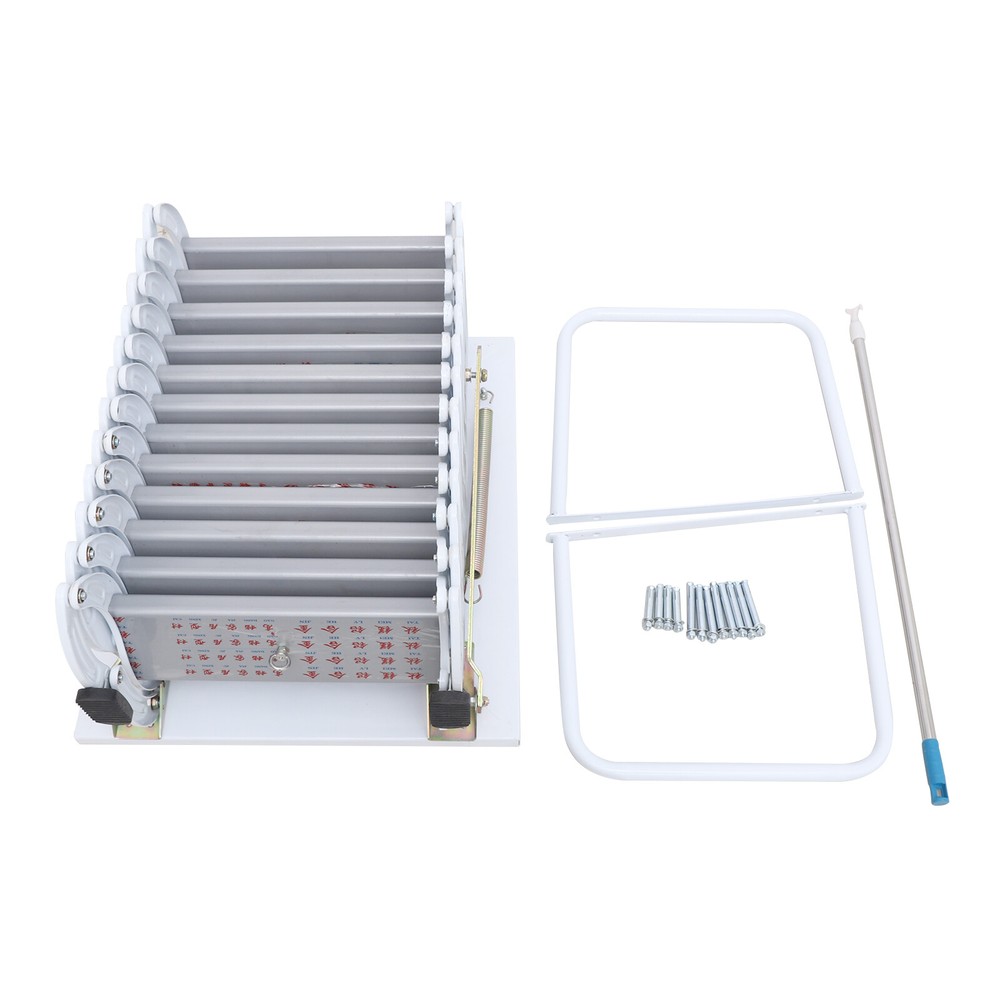 Folding Pull Down 12 Steps Attic Stairs Attic Steps Alloy Attic Access Ladder US