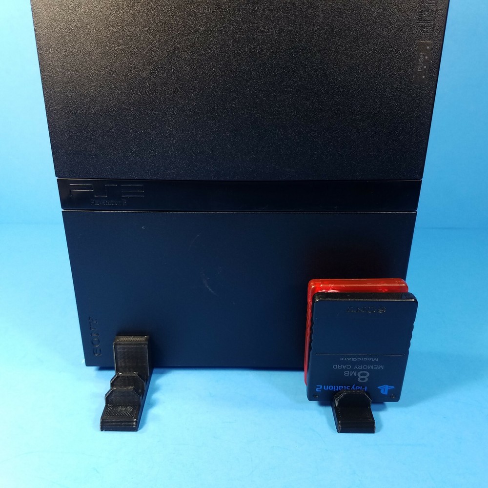 Vertical Stand with Memory Card Holder PS2 Slim Console 3D Printed PlayStation 2