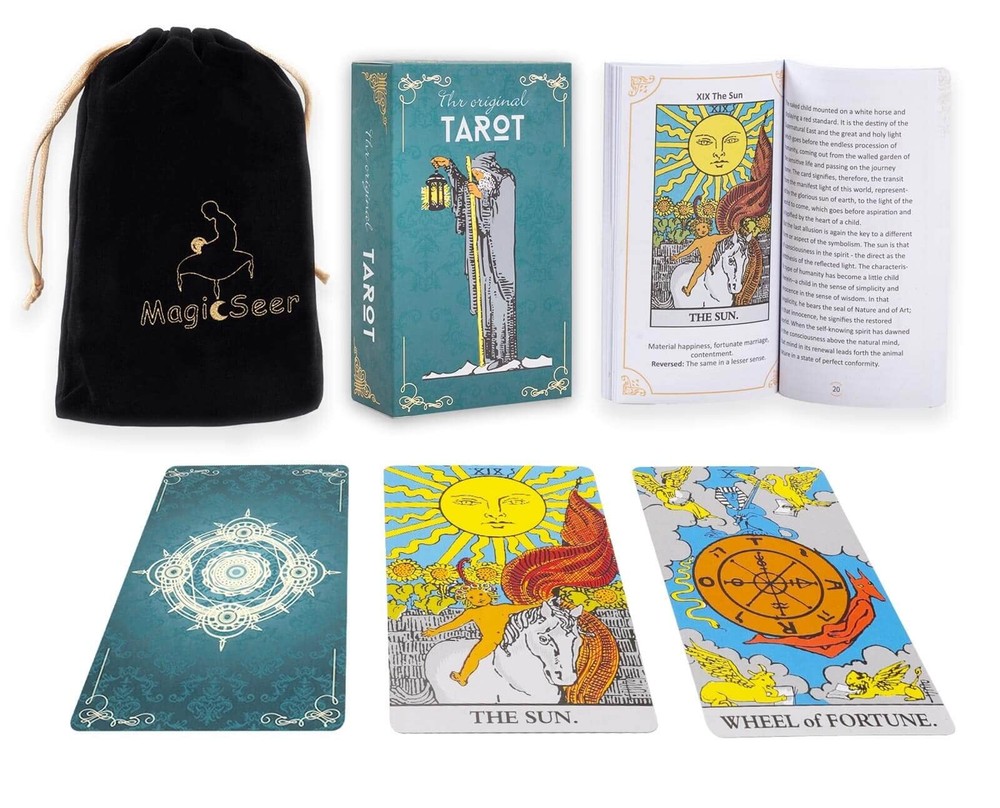 Tarot Cards, 78 Pcs Durable Large Borderless Deck for Beginners and Experts, ...