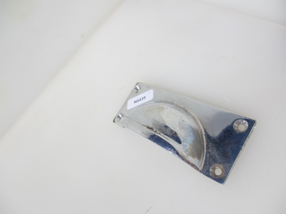 Vintage Chromed Brass Drawer Cup Handle Cupboard Pulls Shell Old Chrome x1