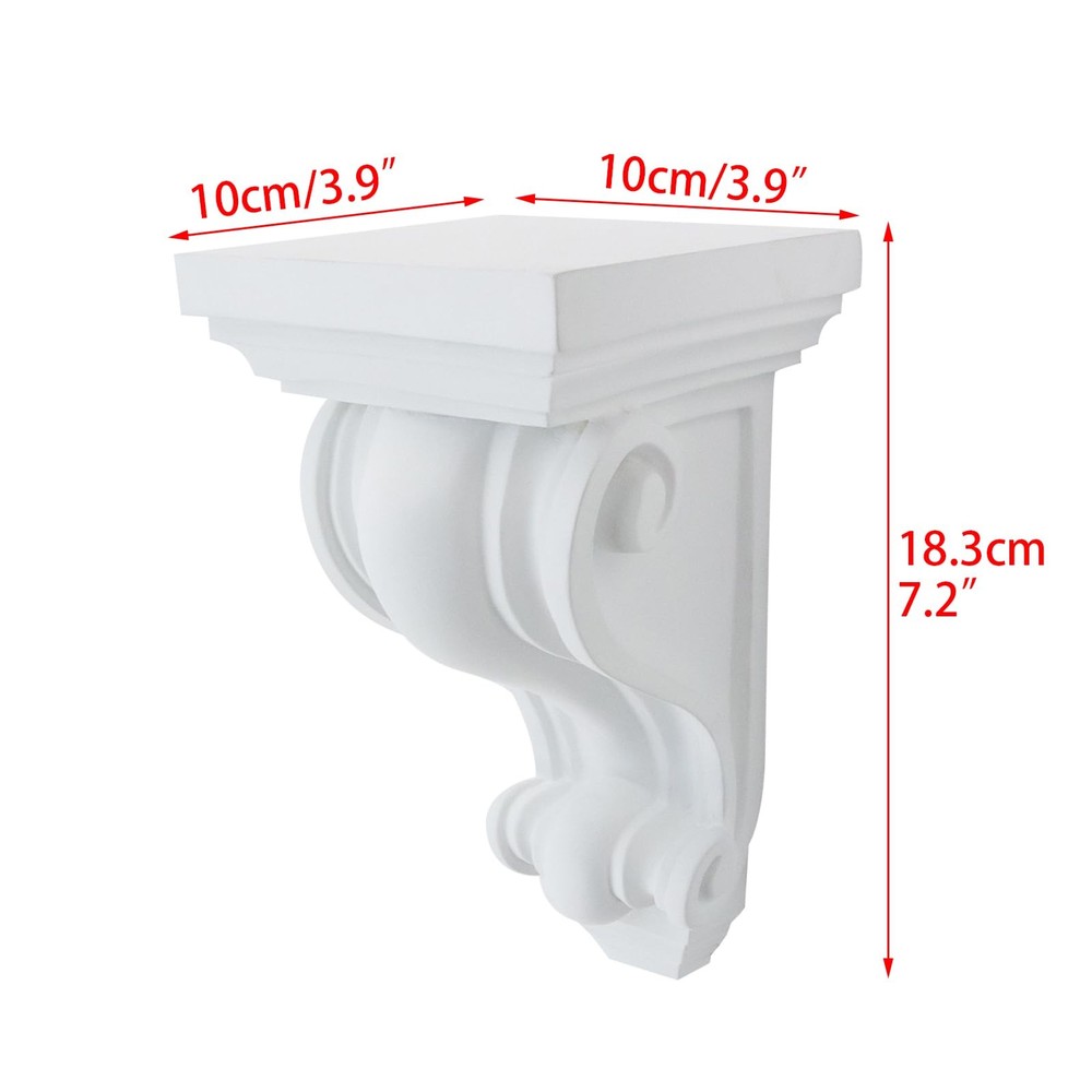 PU Corbel Decorative Ceiling Corner SelfAdhesive Shelf Bracket White Scroll