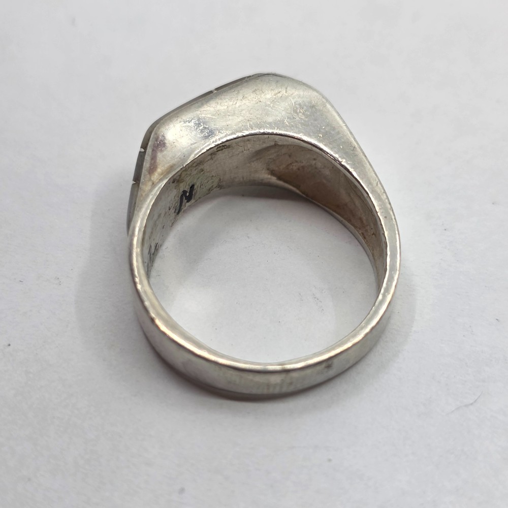 Native American Navajo Sterling Silver Shell UNIQUE Ring 8