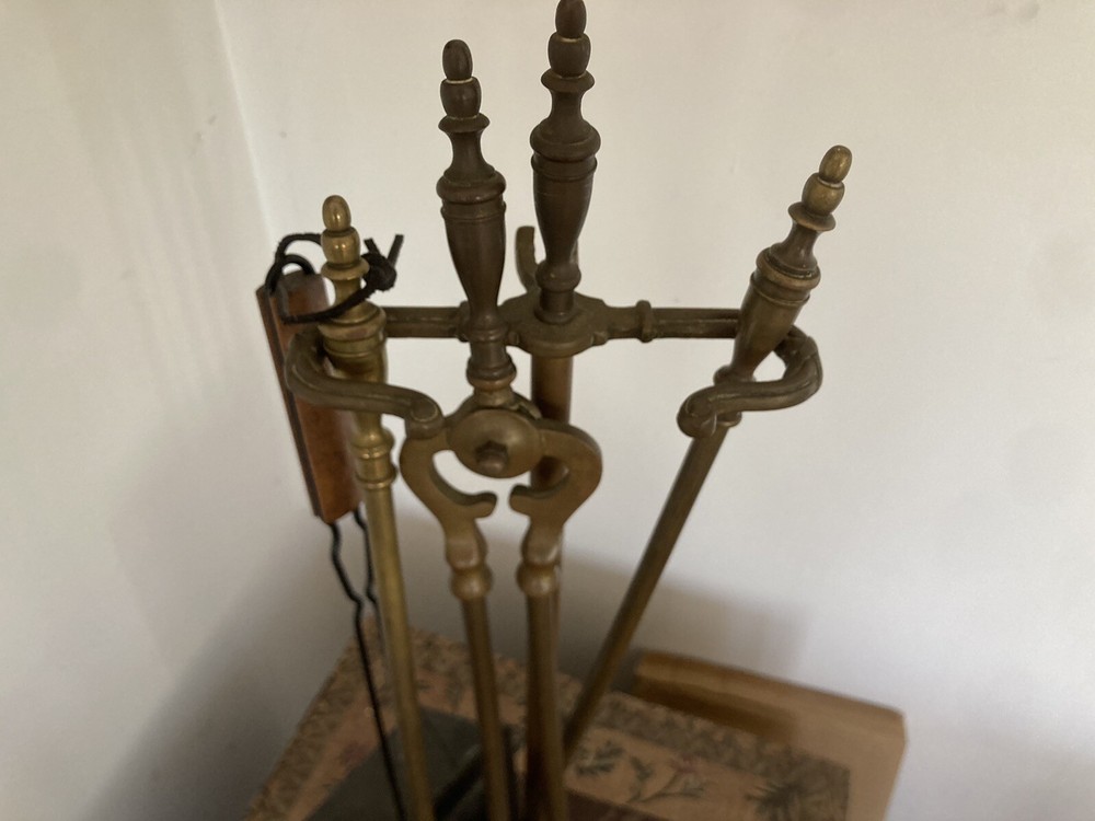 Vintage Brass Fireplace Tools 27 Inch