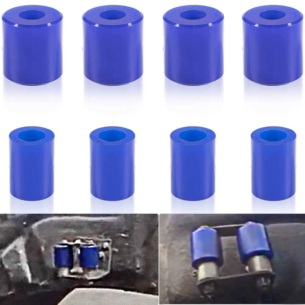 8 Pack Hood Roller Bushings for Peterbilt 357, 375, 379, Reference Part Blue
