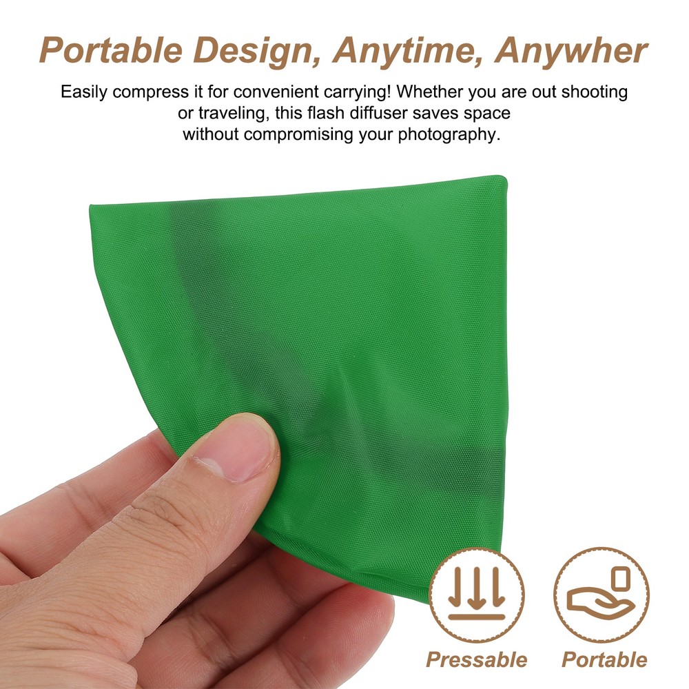 2pcs 6.3" x 6.3" Soft Mini Flash Bounce Diffuser Cap, for Flashlight, Green