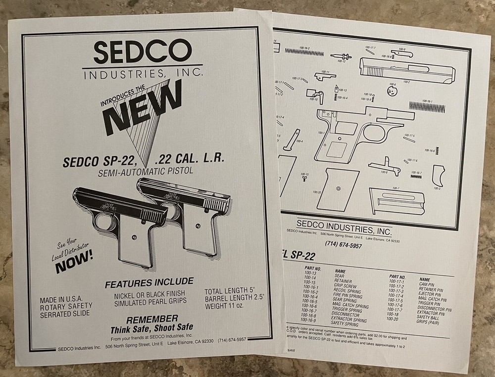Sedco P22 Original Guide And Schematic
