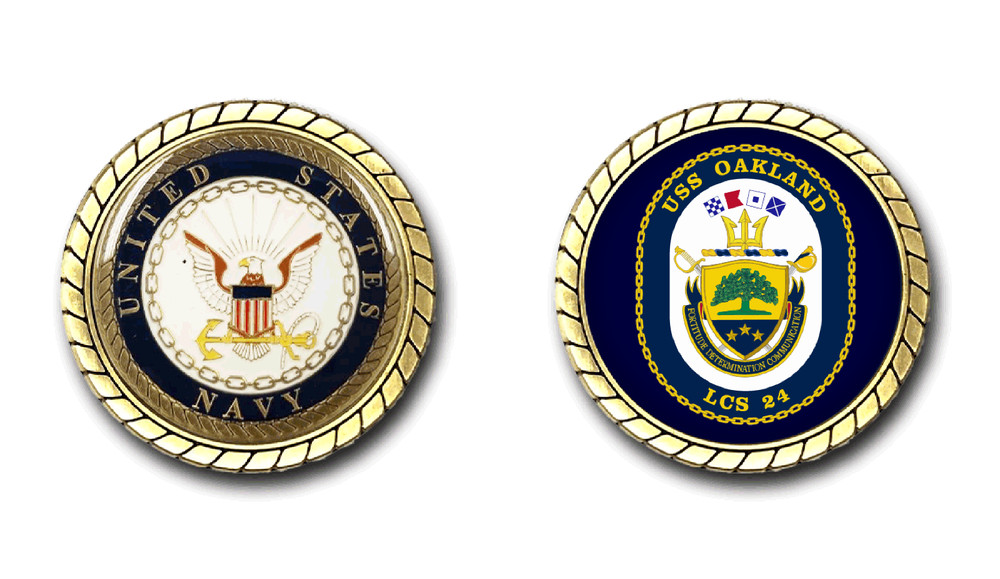 USS Oakland LCS-24 Crest Challenge Coin
