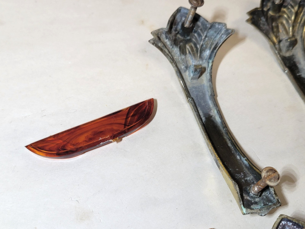 4 Art Deco Drawer Handle Streamline Theater-Style Vertical Pull Vintage Hardware