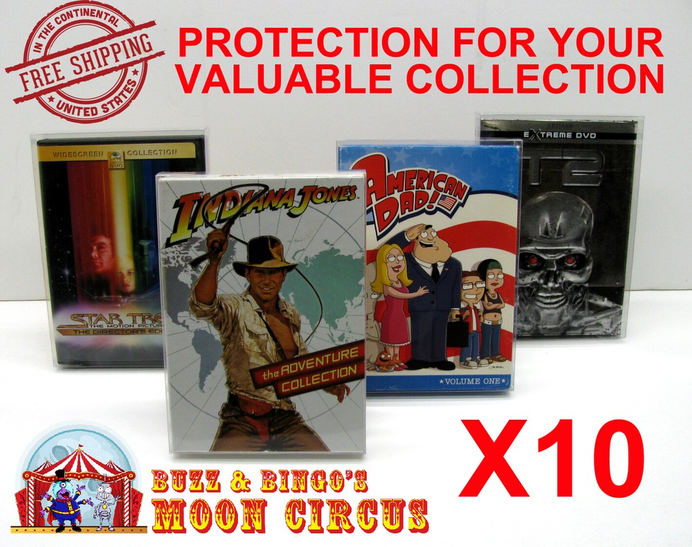 10x DVD OVERSIZED BOX SET (SIZE DVO A) - CLEAR PLASTIC PROTECTIVE BOX PROTECTOR