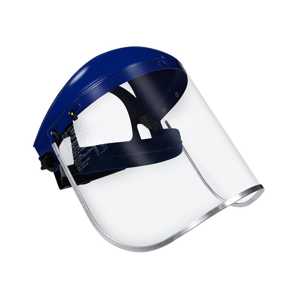 Full Face Impact Resistant Safety Shield | Clear Polycarbonate Visor + Replac...