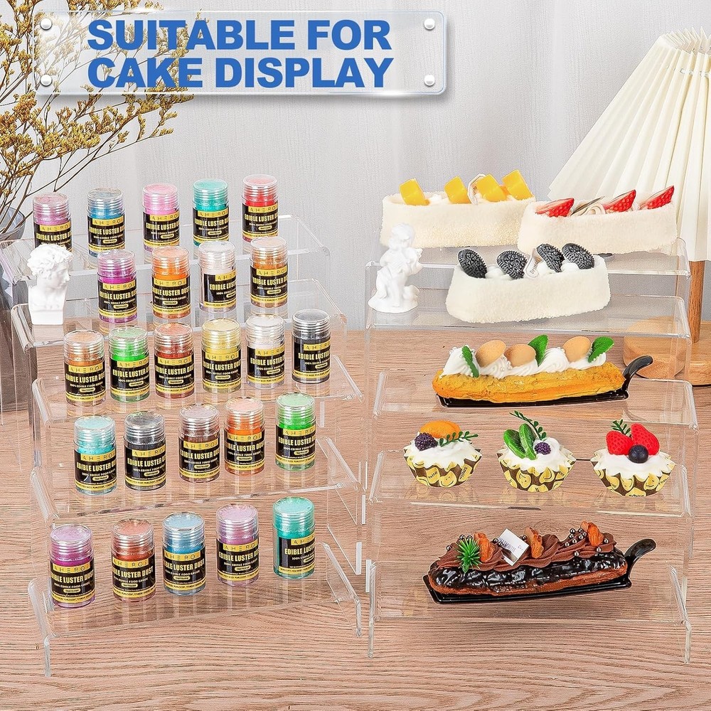 Large Acrylic Riser Set, 10 Pcs Transparent Display Stand