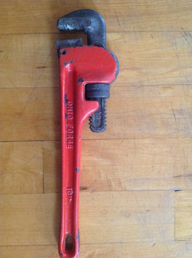 OHIO FORGE 10" PLUMBERS TOOL MONKEY WRENCH PIPE GRIPPER + TECH SPEC