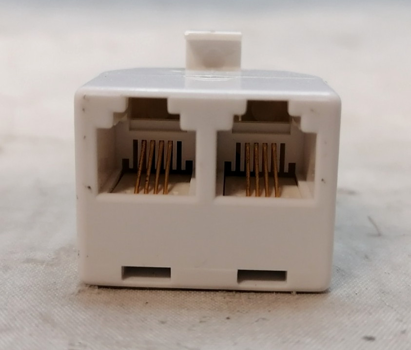 Modular Telephone Two Line Cable Wall Outlet Splitter