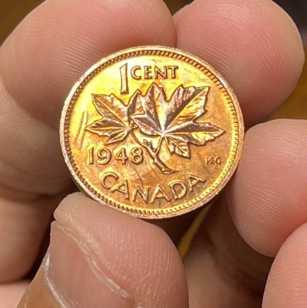1948 Canada One Small Cent Coin Excellent MS Condition