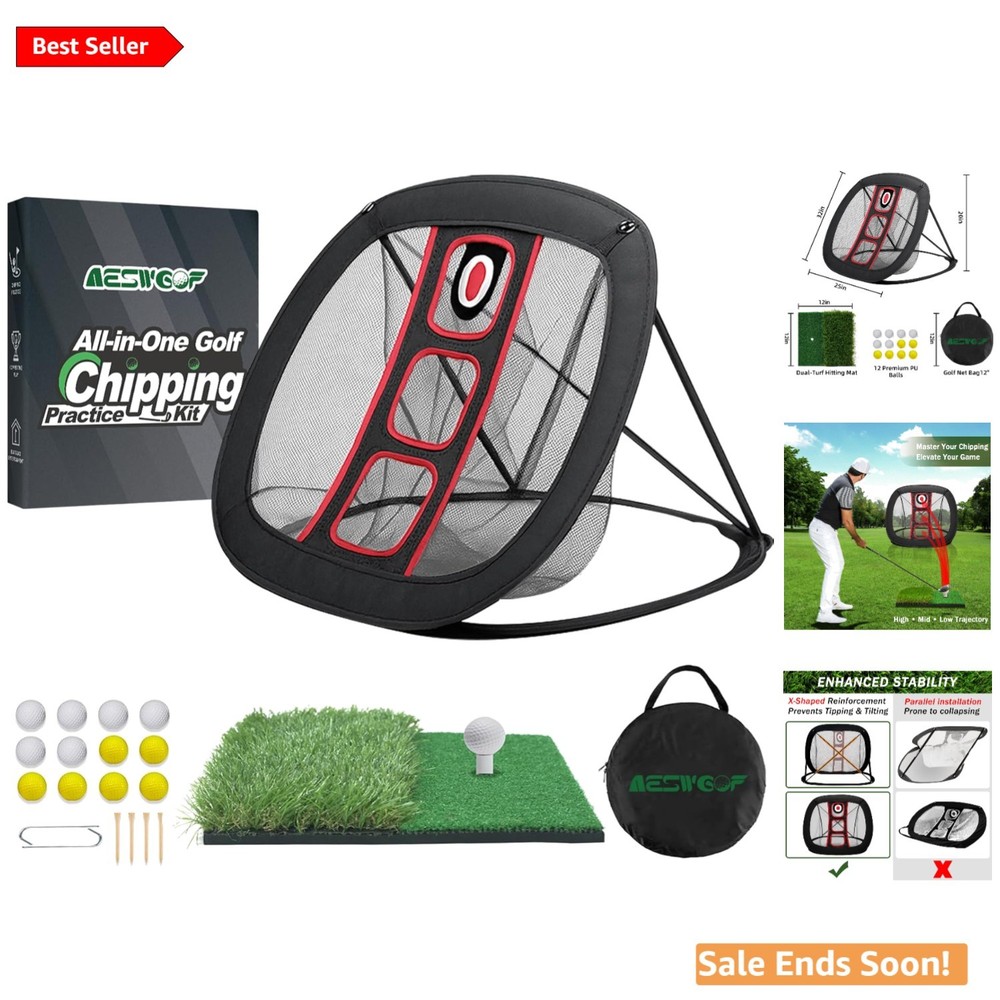 Durable Golf Chipping Net Set with Practice Balls - Elevate Your Skills Anywhere