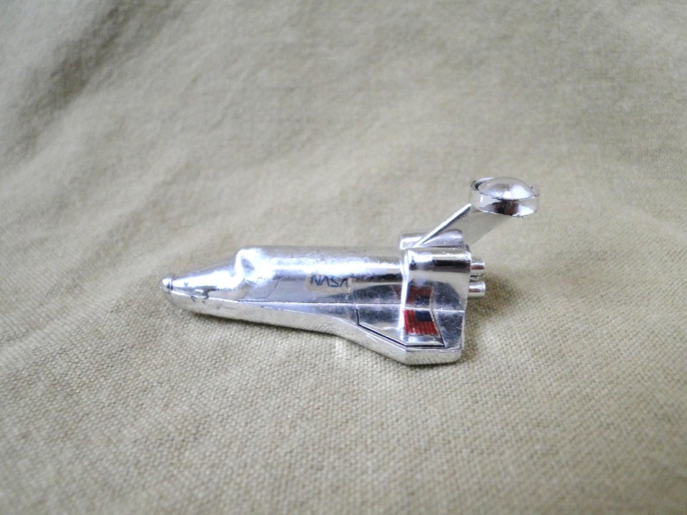 Vintage Small Plastic Chrome NASA Space Shuttle