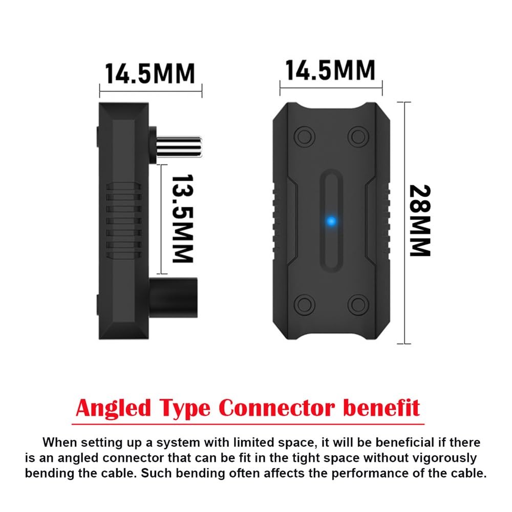 20Gbps USB 3.1 Type C M/F Adapter, U Shape Back Angled, ROG Ally, Steam Deck