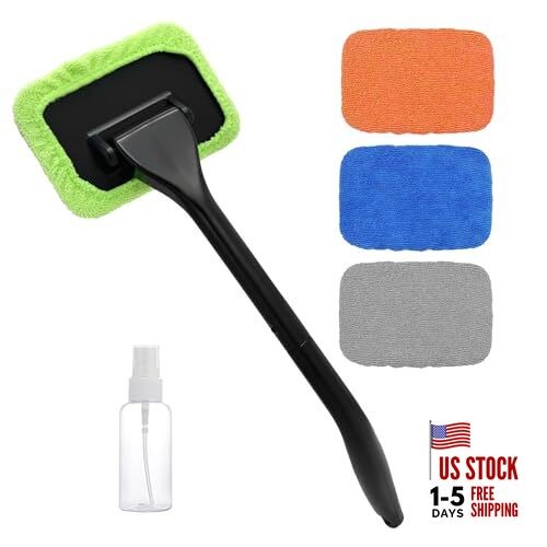 Car Windshield Cleaning Tool, Microfiber Window Cleaner with 4 Washable
