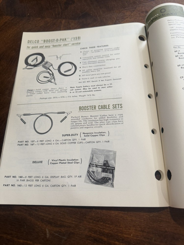 Delco Packard Cable Products Catalog Ignition Cables, Tools, Battery Cables 1964