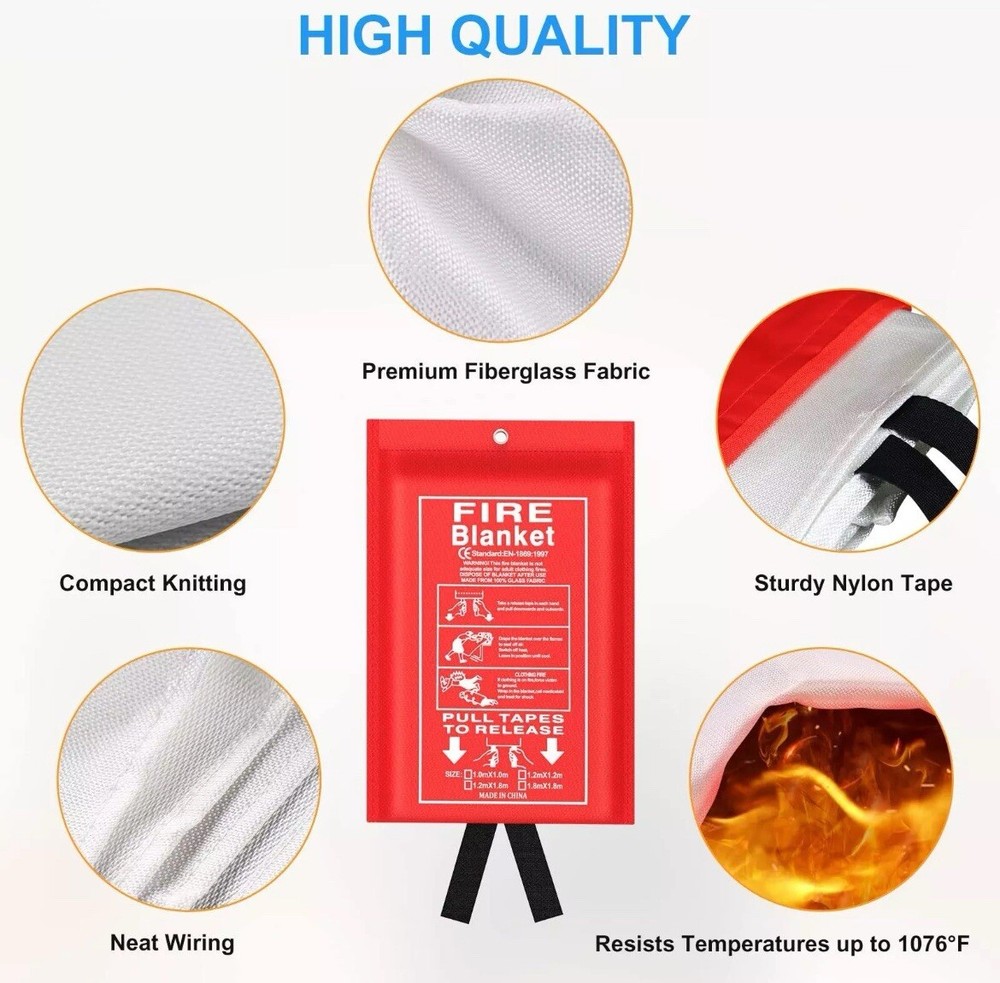 Emergency Fire Blanket for Kitchen or Office