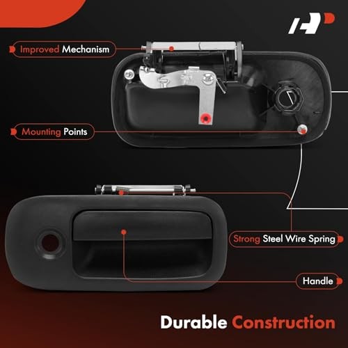 - Exterior Door Handle Passenger Side with Keyhole - Compatible Front Right