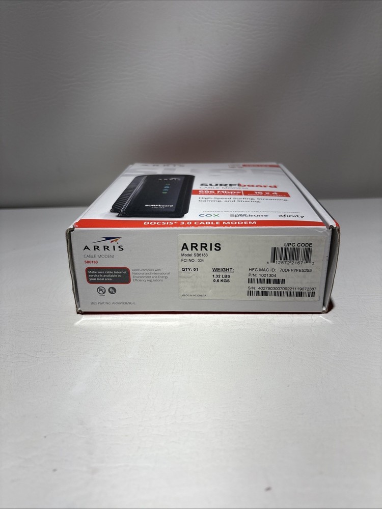 ARRIS® SURFboard® SB6183 Cable Modem, White