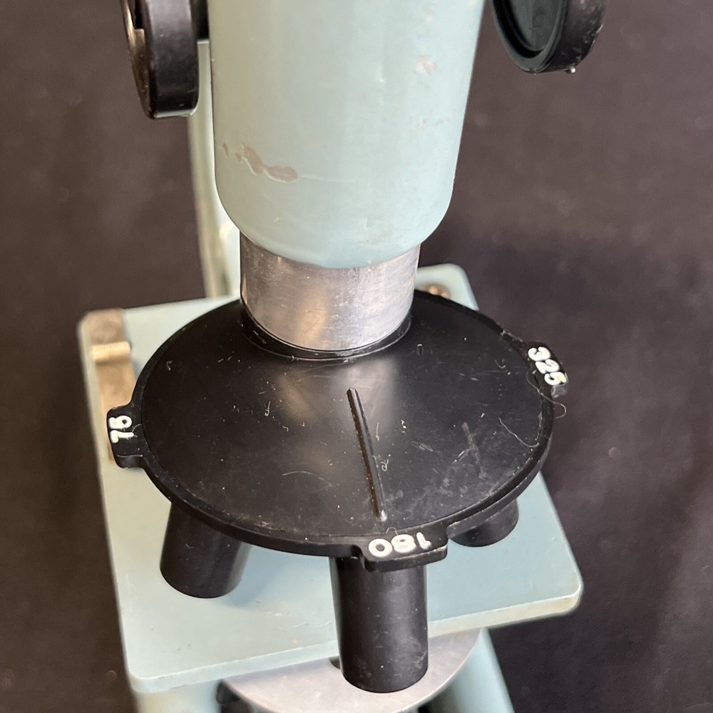 VTG 1960’s Porter Microcraft 264 Teal Science Lab Microscope w/ Case