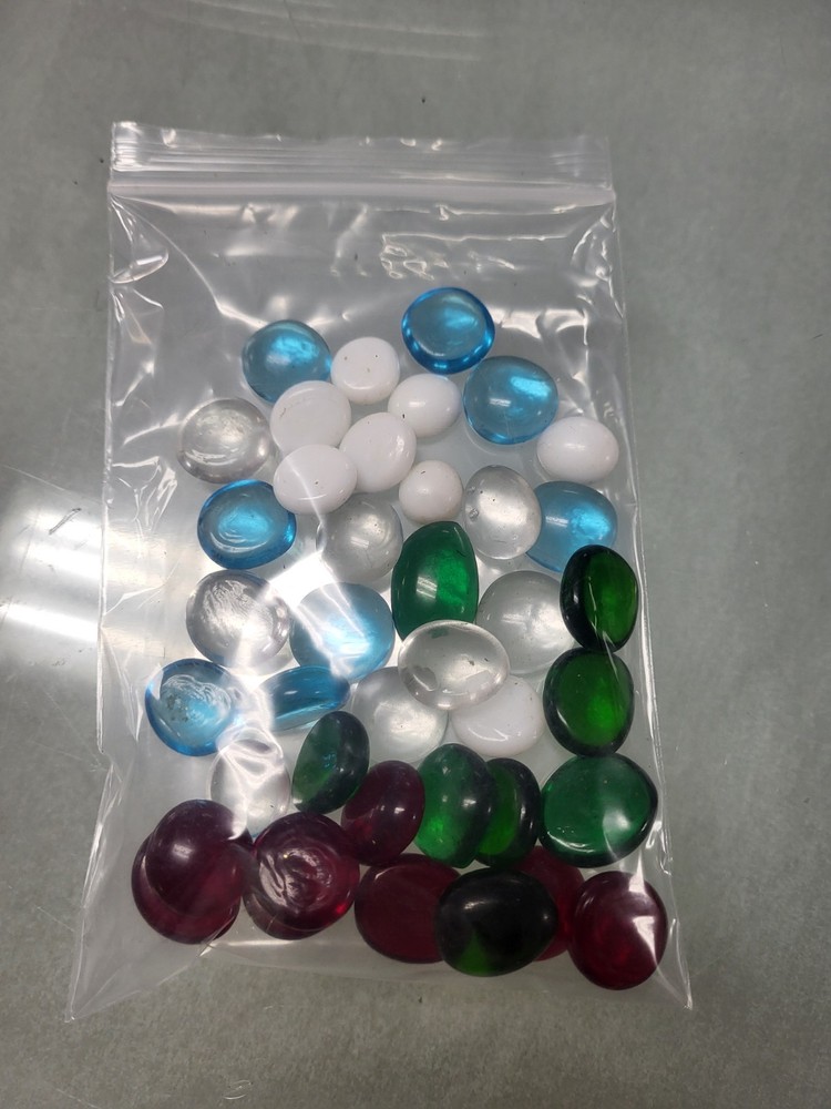 Glass Gems, 5 different Colors