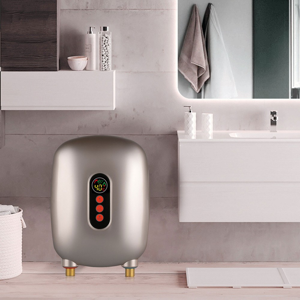 220V Electric Tankless Home Hot Water Heater Whole House Instant Heating 6500W