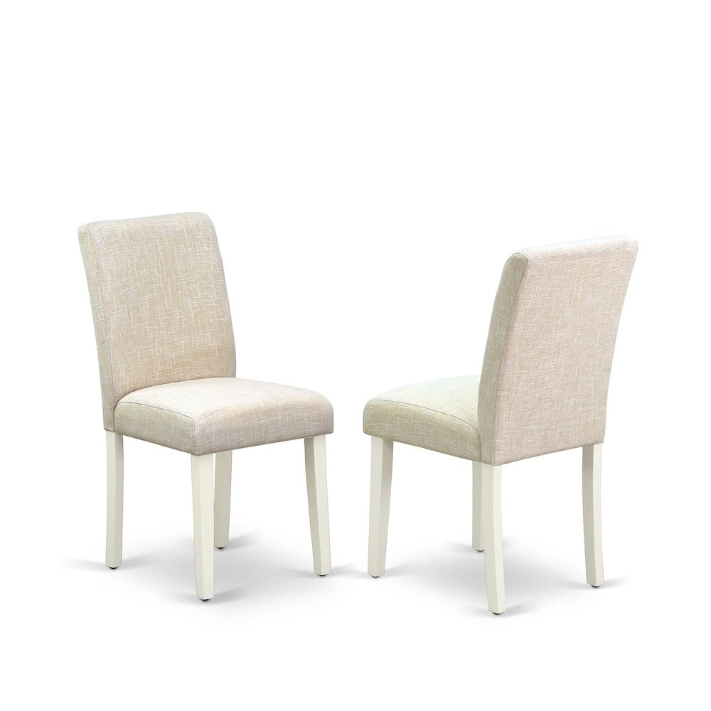 AMAB3-LWH-02 3 Pc Kitchen Table Set - 1 Pedestal Table and 2 Light Beige...
