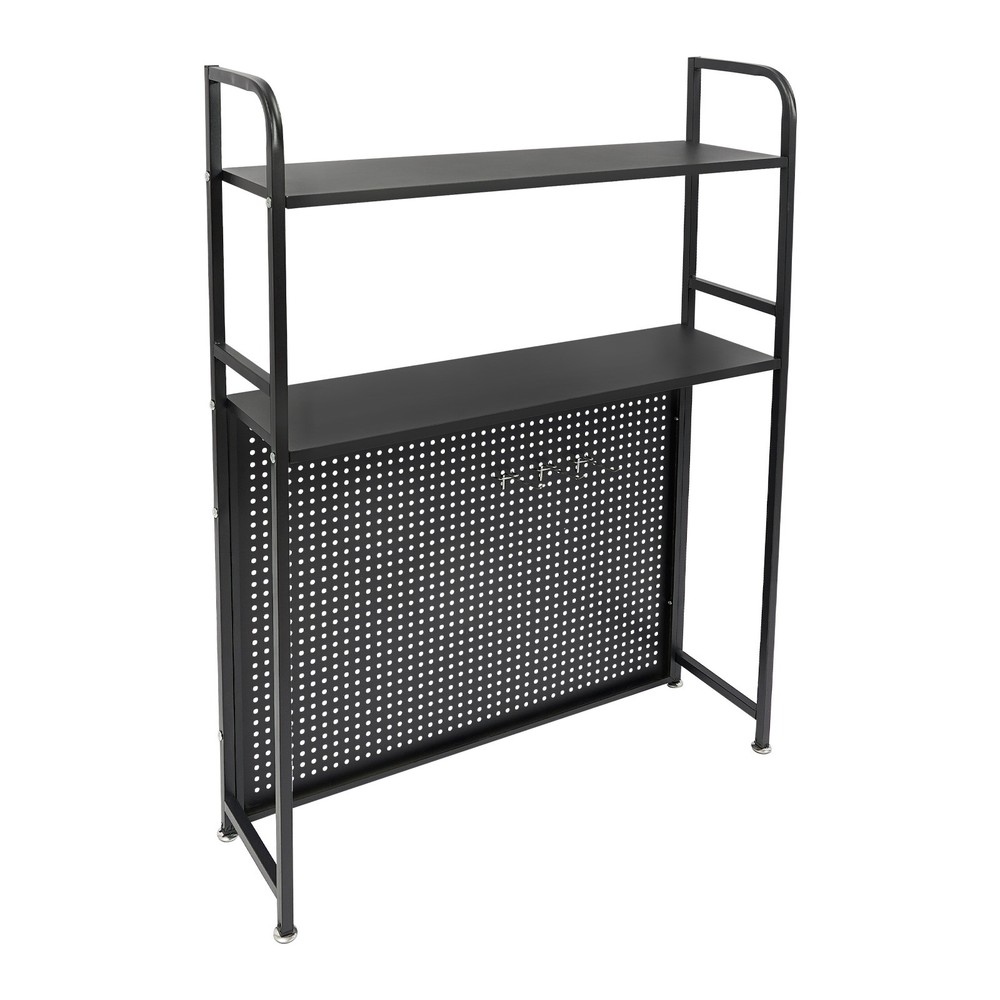 2-Tier Desktop Shelf Bracket with Pegboard Tabletop Organizer Bookshelf Storage