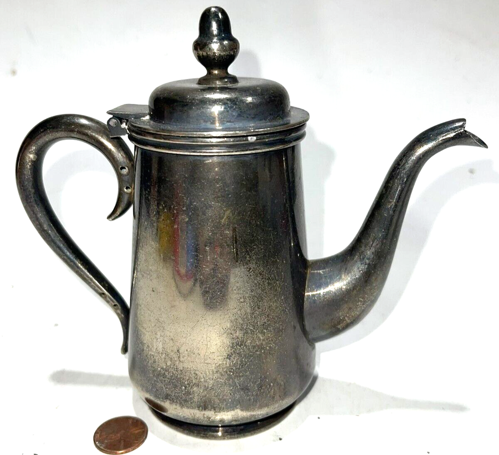 Coffee Tea Pot 5.75" Tall Nickel Silver