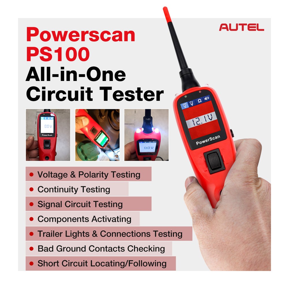 2024Autel PowerScan PS100 Electrical Diagnostic 12V/24V Circuit Tester
