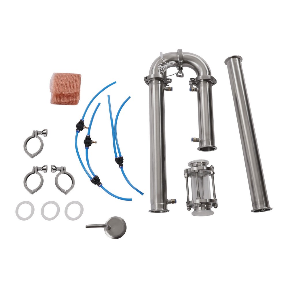 2" in Stainless Still Moonshine Reflux Distilling Column Brew Wine Making Tool